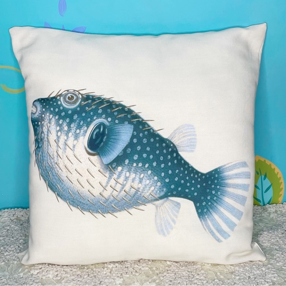 Pottery Barn Other - Blue Fish Decorative Pillow